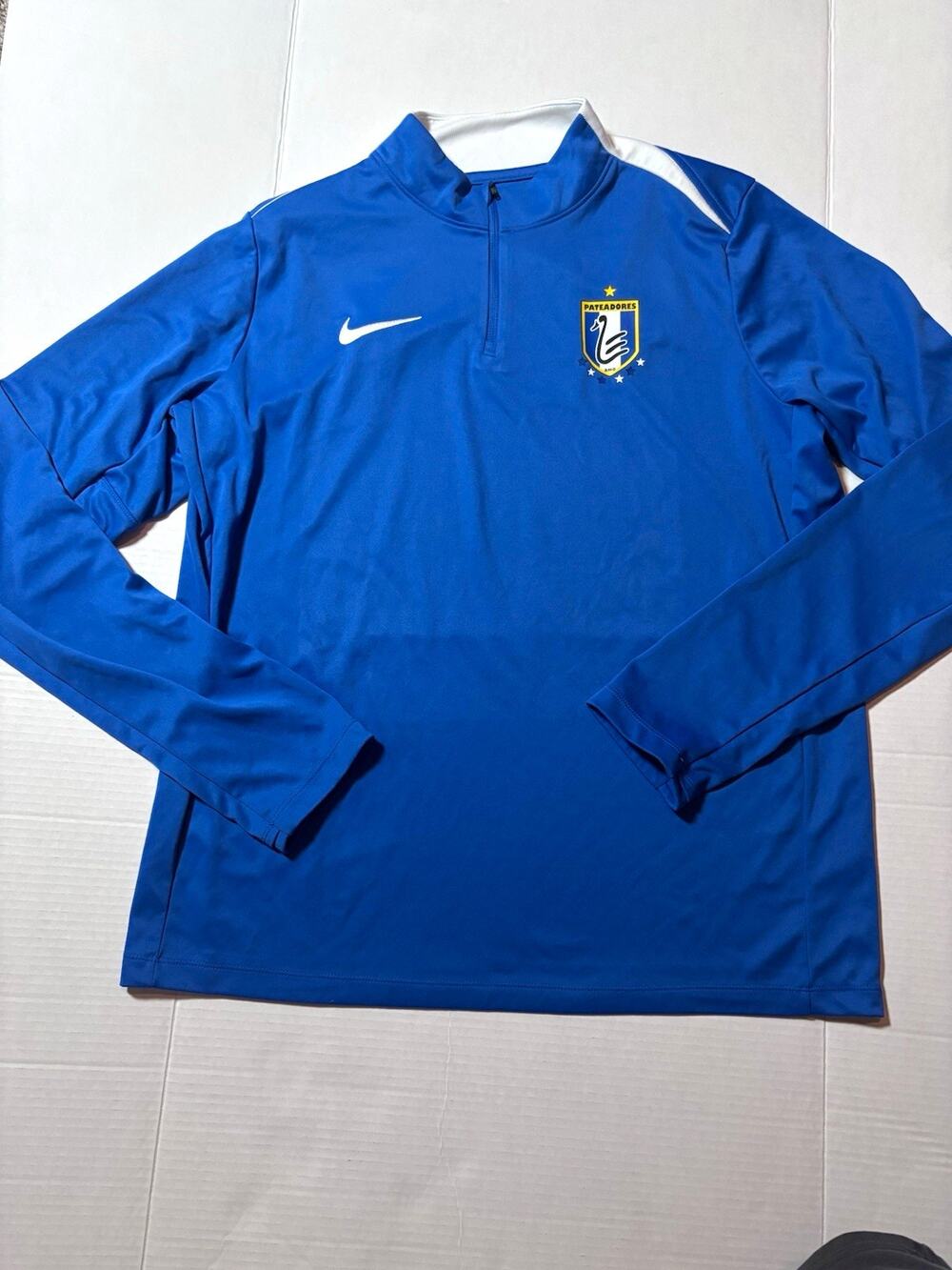 Nike Dri-FIT Pateadores Soccer 1/4 Zip Pullover Jacket Blue/White XL